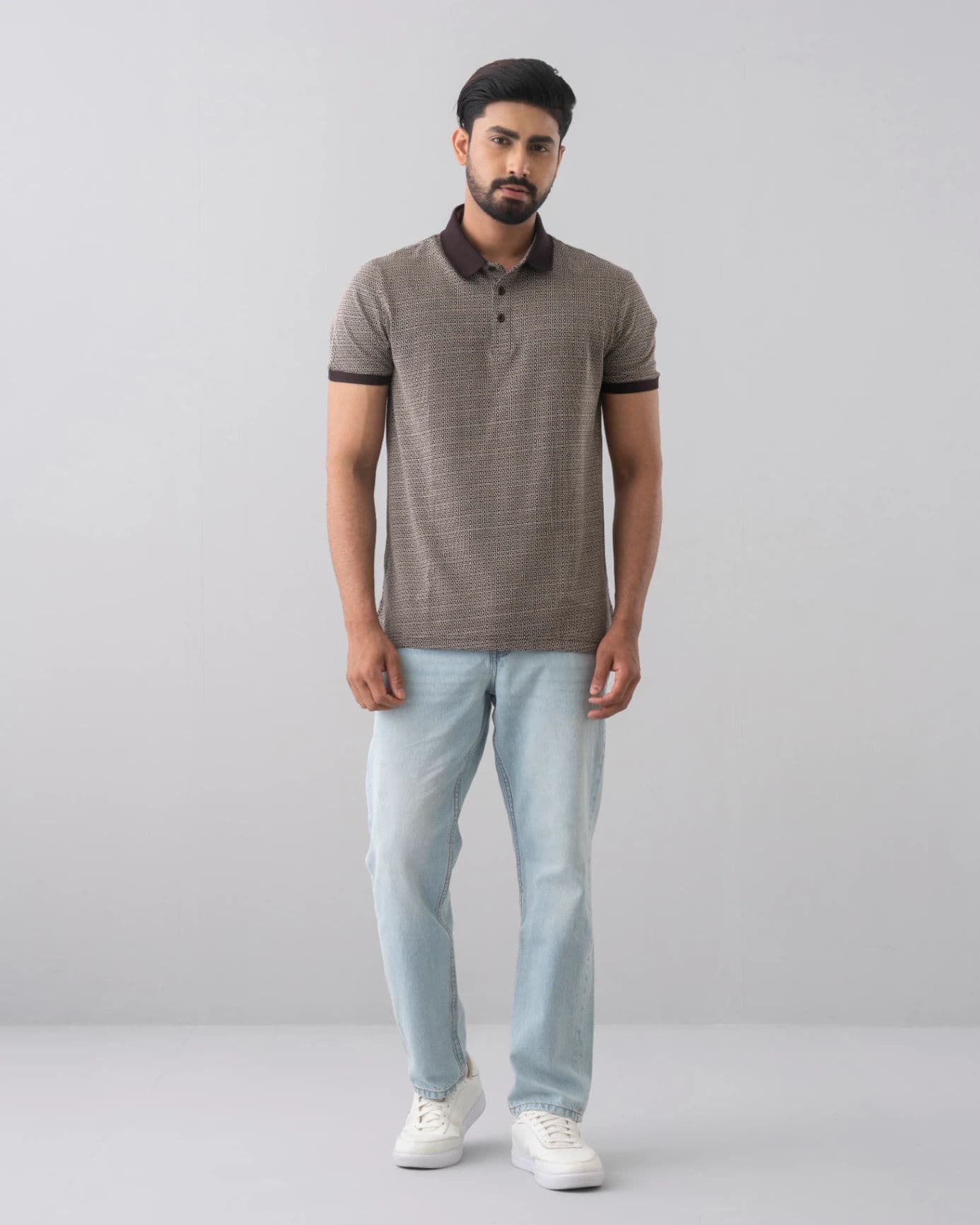 Relaxed Fit Yarn-Dyed Polo Shirt